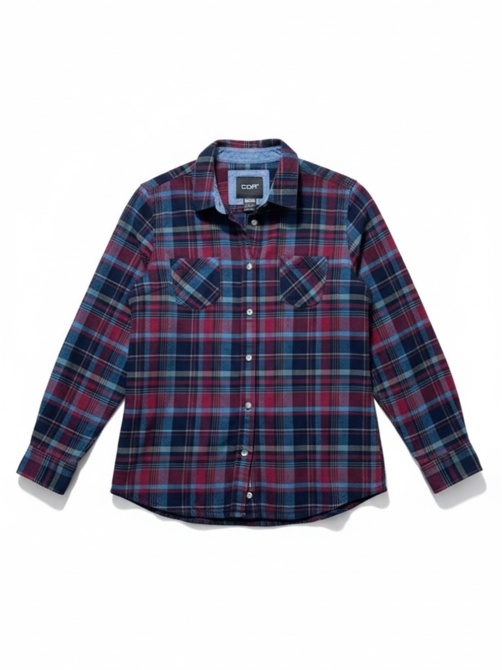 CQR Plaid Flannel Button-Down Shirt – Large